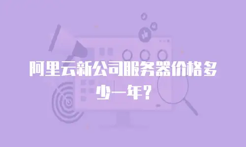 阿里云新公司服务器价格多少一年？