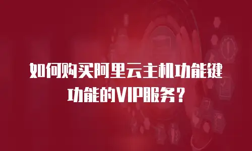 如何购买阿里云主机功能键功能的VIP服务？