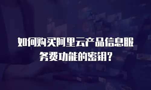 如何购买阿里云产品信息服务费功能的密钥？