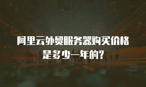阿里云外贸服务器购买价格是多少一年的？