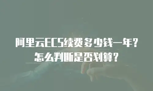 阿里云ECS续费多少钱一年？怎么判断是否划算？
