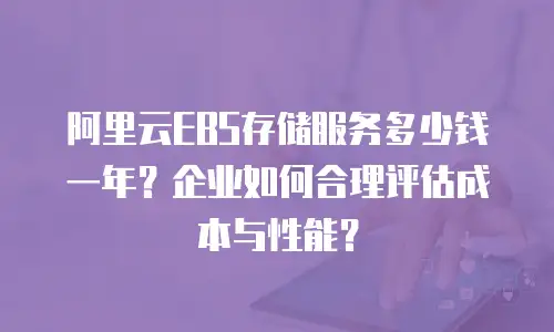 阿里云EBS存储服务多少钱一年？企业如何合理评估成本与性能？
