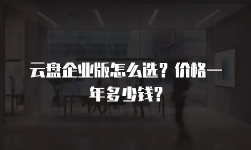 云盘企业版怎么选？价格一年多少钱？