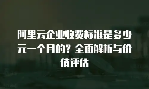 阿里云企业收费标准是多少元一个月的？全面解析与价值评估