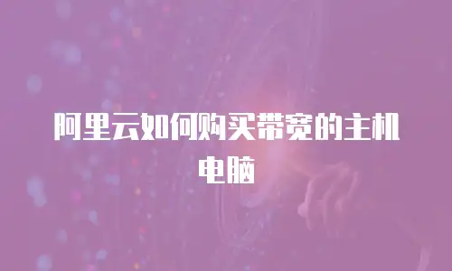阿里云如何购买带宽的主机电脑