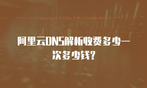 阿里云DNS解析收费多少一次多少钱？