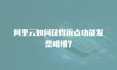 阿里云如何获得返点功能发票明细？