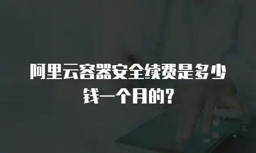 阿里云容器安全续费是多少钱一个月的？