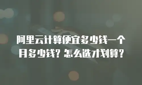 阿里云计算便宜多少钱一个月多少钱？怎么选才划算？