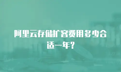 阿里云存储扩容费用多少合适一年？