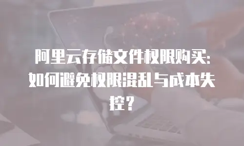 阿里云存储文件权限购买：如何避免权限混乱与成本失控？