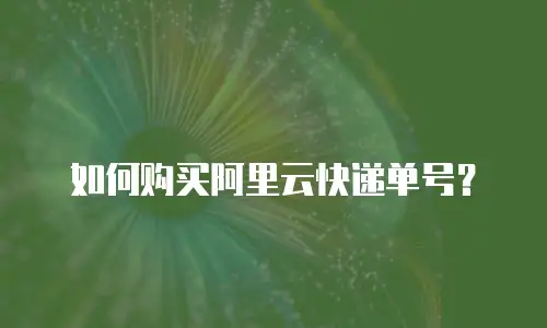 如何购买阿里云快递单号？