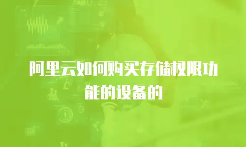 阿里云如何购买存储权限功能的设备的