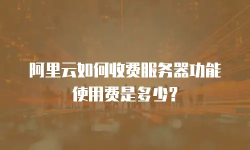 阿里云如何收费服务器功能使用费是多少？