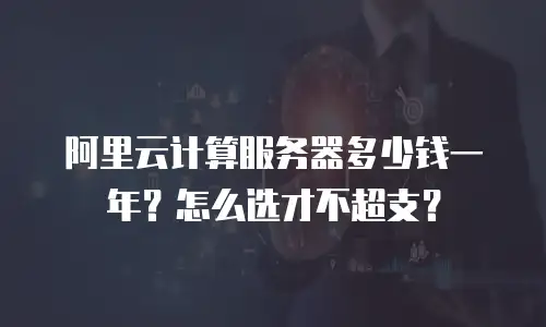 阿里云计算服务器多少钱一年？怎么选才不超支？