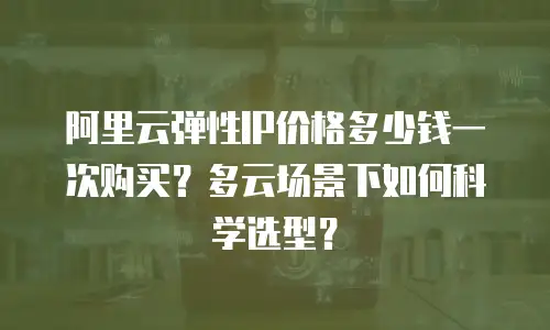 阿里云弹性IP价格多少钱一次购买？多云场景下如何科学选型？