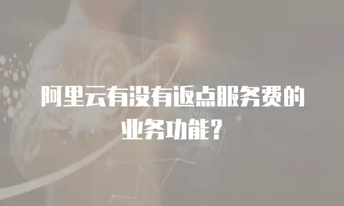 阿里云有没有返点服务费的业务功能？