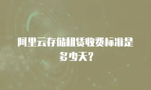 阿里云存储租赁收费标准是多少天？