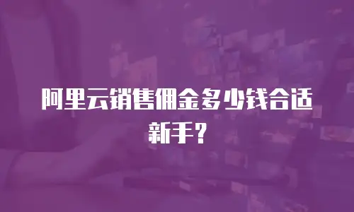 阿里云销售佣金多少钱合适新手？