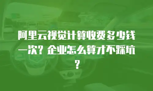 阿里云视觉计算收费多少钱一次？企业怎么算才不踩坑？