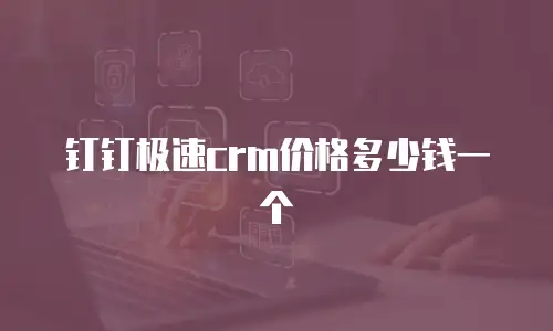 钉钉极速crm价格多少钱一个