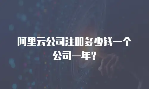 阿里云公司注册多少钱一个公司一年？