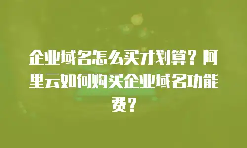企业域名怎么买才划算？阿里云如何购买企业域名功能费？