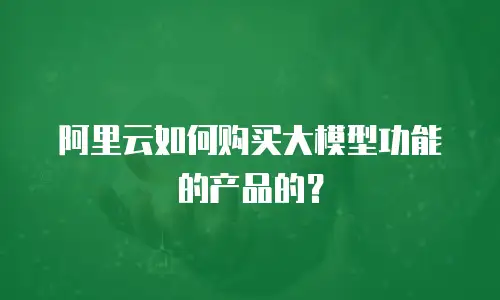 阿里云如何购买大模型功能的产品的？