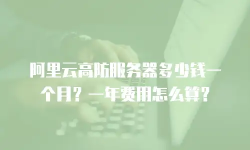 阿里云高防服务器多少钱一个月？一年费用怎么算？