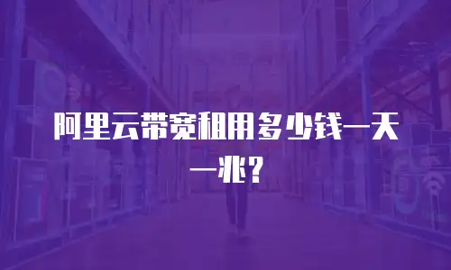 阿里云带宽租用多少钱一天一兆？