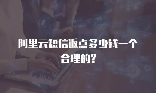 阿里云短信返点多少钱一个合理的？