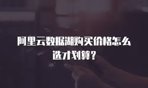 阿里云数据湖购买价格怎么选才划算？