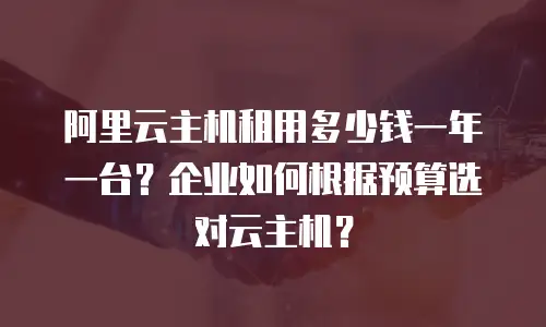 阿里云主机租用多少钱一年一台？企业如何根据预算选对云主机？