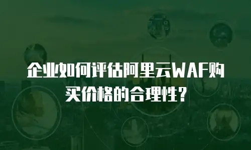 企业如何评估阿里云WAF购买价格的合理性？