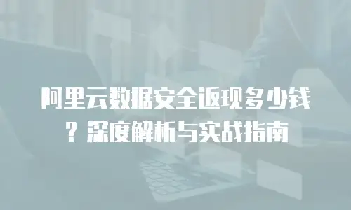 阿里云数据安全返现多少钱？深度解析与实战指南