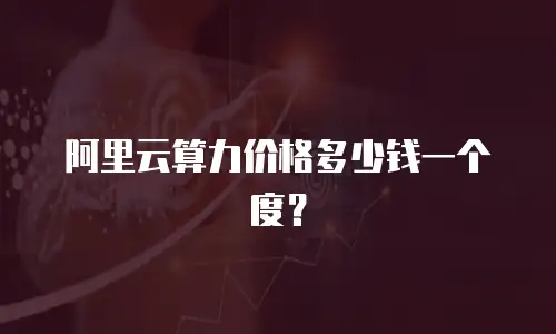 阿里云算力价格多少钱一个度？