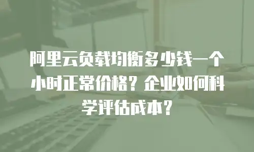 阿里云负载均衡多少钱一个小时正常价格？企业如何科学评估成本？