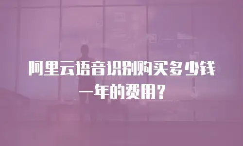 阿里云语音识别购买多少钱一年的费用？