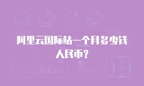 阿里云国际站一个月多少钱人民币？