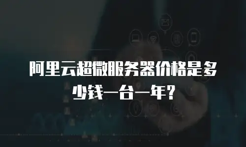 阿里云超微服务器价格是多少钱一台一年？