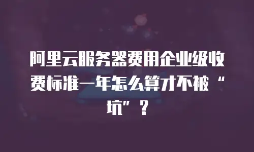 阿里云服务器费用企业级收费标准一年怎么算才不被“坑”？