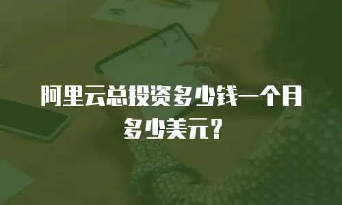 阿里云总投资多少钱一个月多少美元？