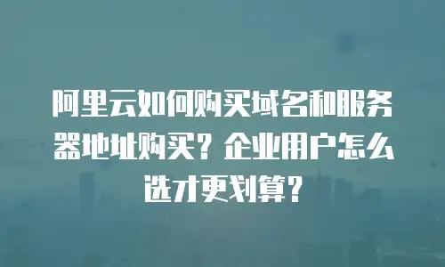 阿里云如何购买域名和服务器地址购买？企业用户怎么选才更划算？