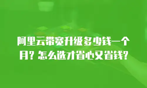 阿里云带宽升级多少钱一个月？怎么选才省心又省钱？