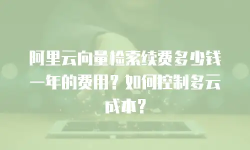 阿里云向量检索续费多少钱一年的费用？如何控制多云成本？