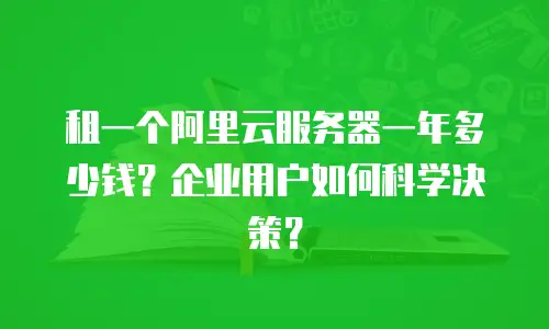租一个阿里云服务器一年多少钱？企业用户如何科学决策？