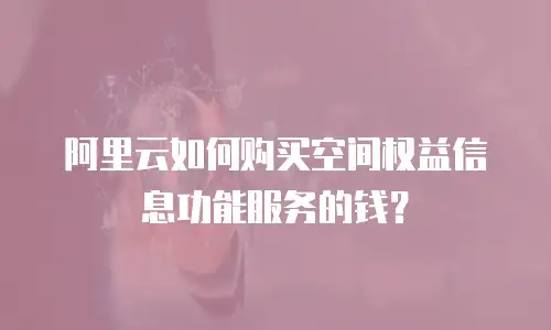 阿里云如何购买空间权益信息功能服务的钱？