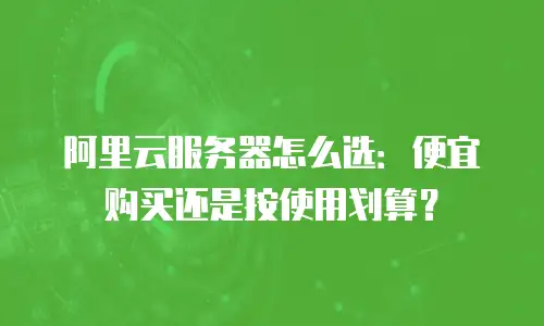 阿里云服务器怎么选：便宜购买还是按使用划算？