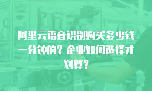 阿里云语音识别购买多少钱一分钟的？企业如何选择才划算？