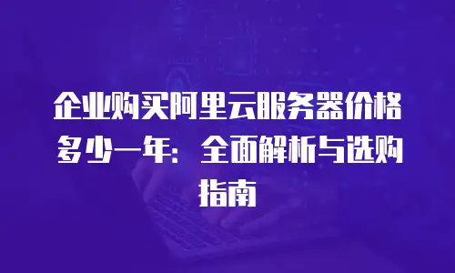 企业购买阿里云服务器价格多少一年：全面解析与选购指南